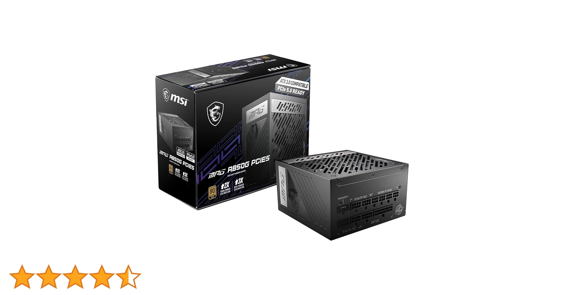 MSI MPG A850G PCIE5 850W 電源ユニット MSI MPG A850G PCIE5 850W ATX 3.1 Power Supply - MSI-US